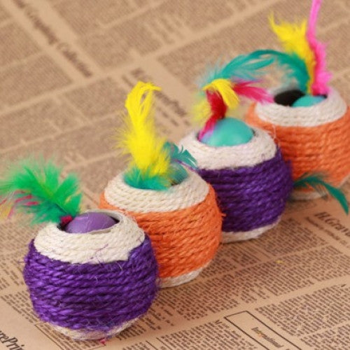 Six Holes Sisal Scratch Ball Pet Toy